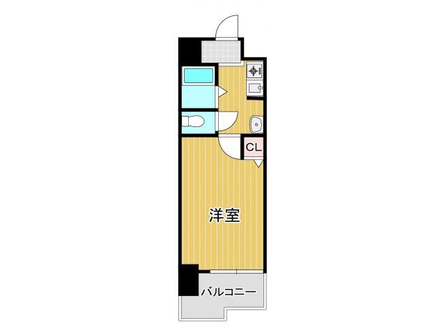 アリエス城野(1K/11階)の間取り写真