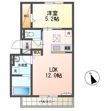 メゾン フローラ(1LDK/1階)の間取り写真