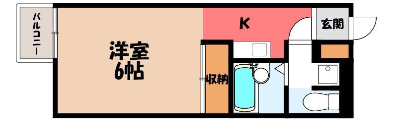 アドヴァンス永井 C(ワンルーム/2階)の間取り写真