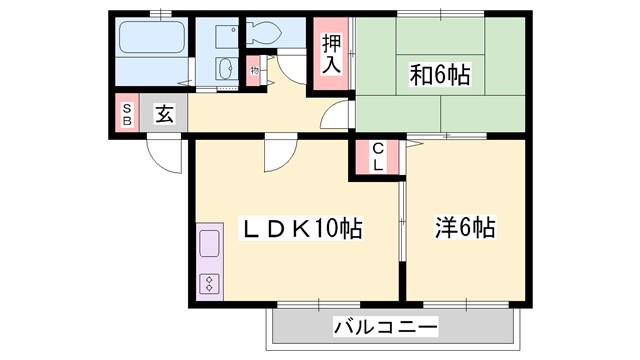 エミネンスコート(2LDK/2階)の間取り写真