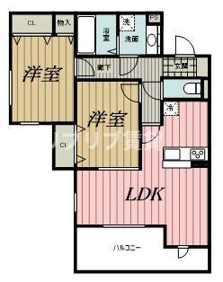 ベラヴィスタ蘇我(2LDK/1階)の間取り写真