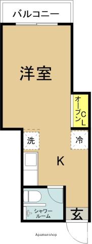 淀川マンション(1K/2階)の間取り写真