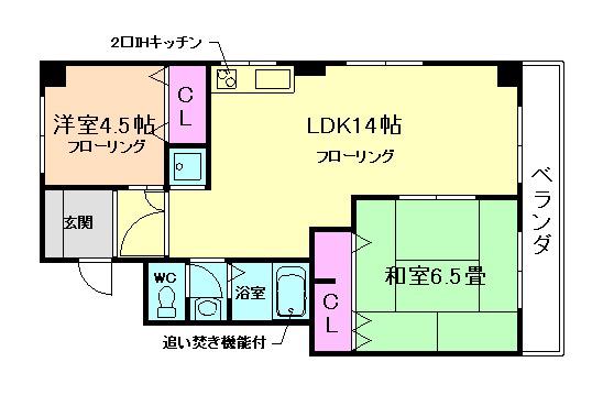 ハイツ百楽荘(2LDK/2階)の間取り写真