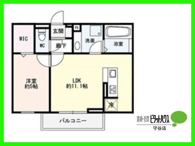 SERENO MORIYA II(1LDK/2階)の間取り写真