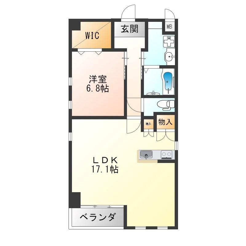 ルアナコート(1LDK/3階)の間取り写真