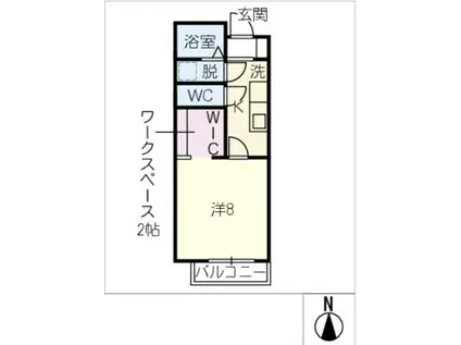 ビオロマーネ(1K/2階)の間取り写真