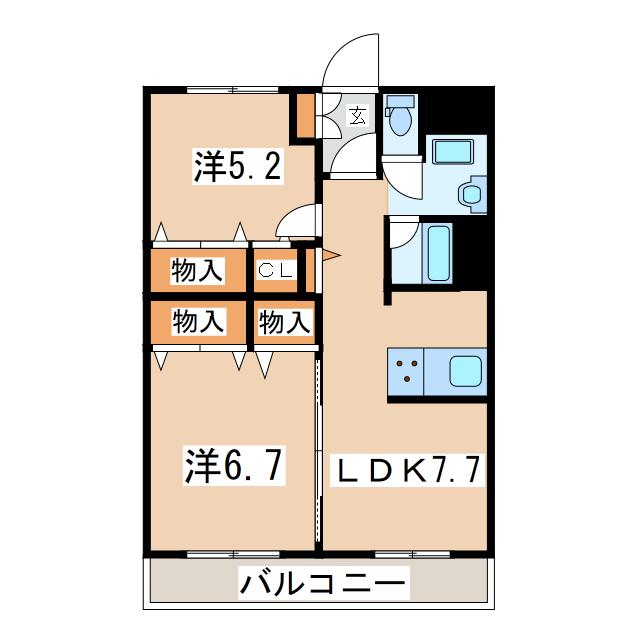 ネクステージ(2LDK/3階)の間取り写真