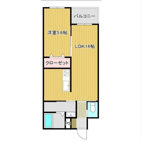 NEW PIAZZA西桔梗(1LDK/3階)の間取り写真