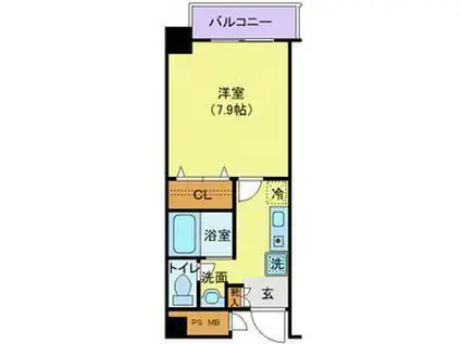 アヴニール浅草橋(1K/2階)の間取り写真