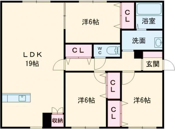 GRAND COURT A(3LDK/2階)の間取り写真