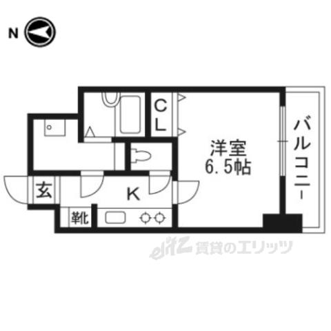 ライオンズマンション京都河原町第3(1K/4階)の間取り写真