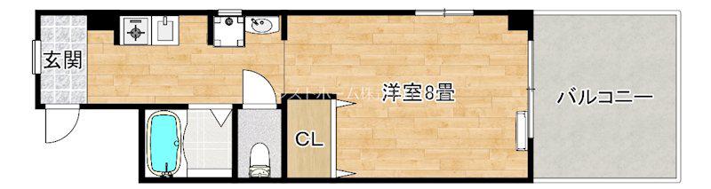 白龍ビル(ワンルーム/2階)の間取り写真