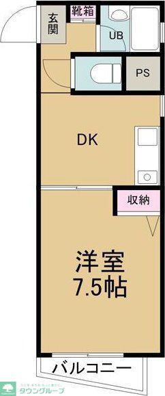 ナビオ杁中(1DK/4階)の間取り写真