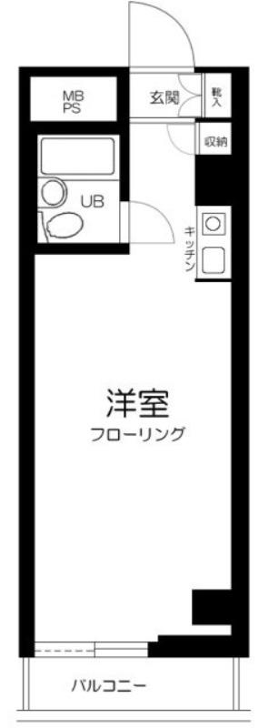 ロジマン武蔵小山(ワンルーム/2階)の間取り写真