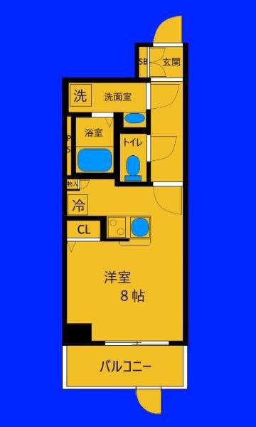 心園コーポ(ワンルーム/1階)の間取り写真