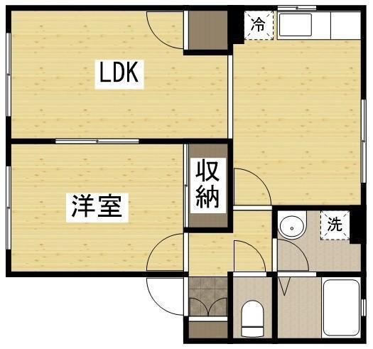 ミキハウス(2DK/1階)の間取り写真