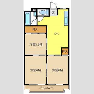 メゾン横町(3DK/2階)の間取り写真