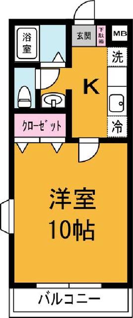 天久保マンション(1K/4階)の間取り写真