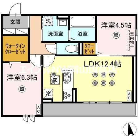 アネックスV(2LDK/2階)の間取り写真