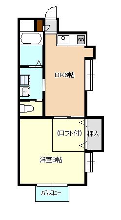 RMレジデンスA・B(1DK/2階)の間取り写真