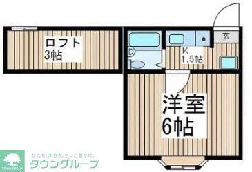 王子ハイツ(1K/2階)の間取り写真