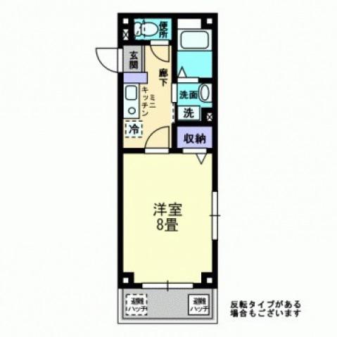 カルムシャンブル(1K/1階)の間取り写真