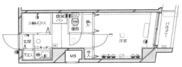 ヴェルステージ中野新橋(1K/4階)の間取り写真
