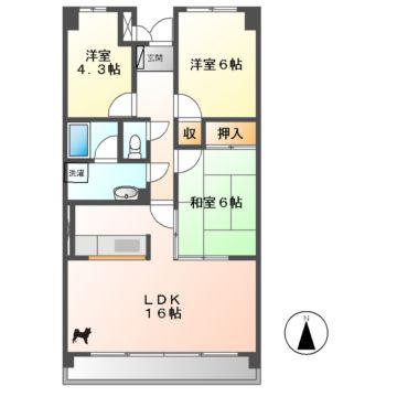 マーブル幸ヶ丘(3LDK/5階)の間取り写真