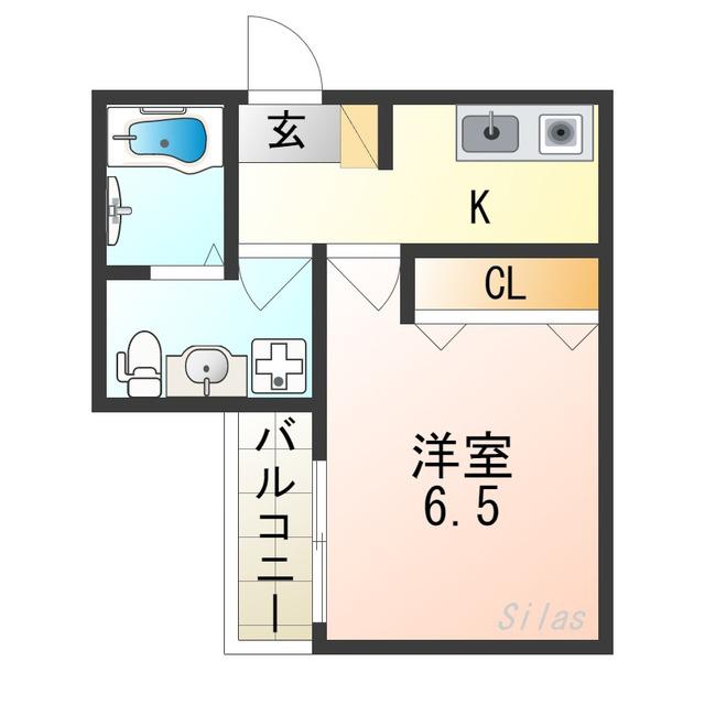 WING住之江(1K/1階)の間取り写真
