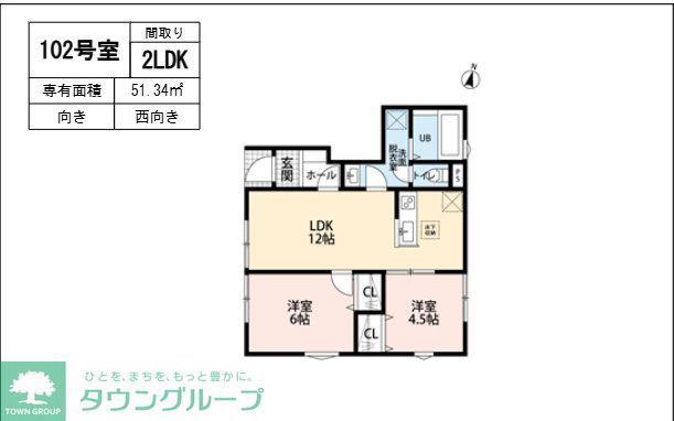リーブルファイン吉川美南II(2LDK/1階)の間取り写真