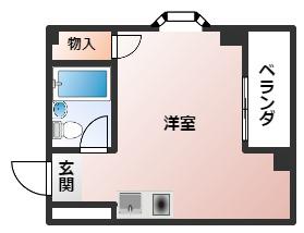 グリーン蛍(ワンルーム/3階)の間取り写真
