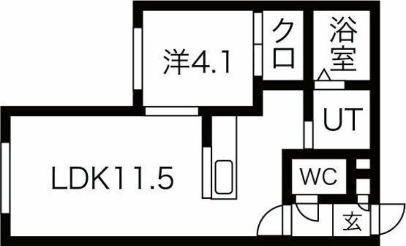 L/R N18(1LDK/3階)の間取り写真