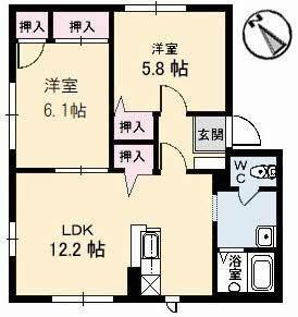 コートMT G・H棟(2LDK/1階)の間取り写真