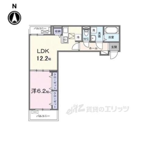 ラヴィエールⅠ(1LDK/1階)の間取り写真