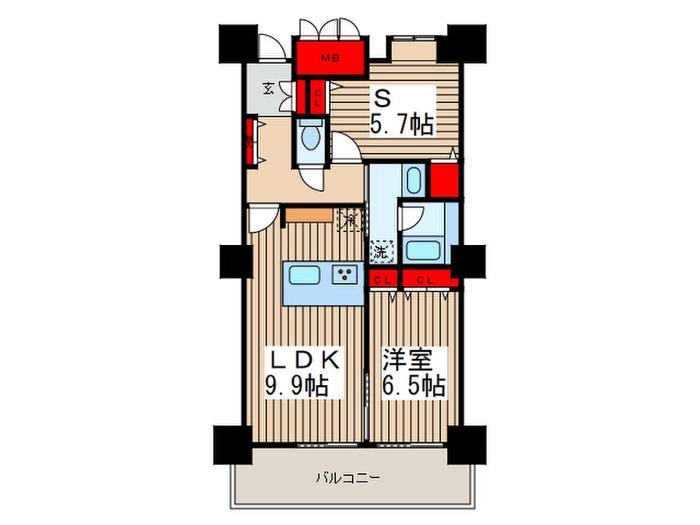 ロイヤルパークスタワー南千住(1SLDK/17階)の間取り写真