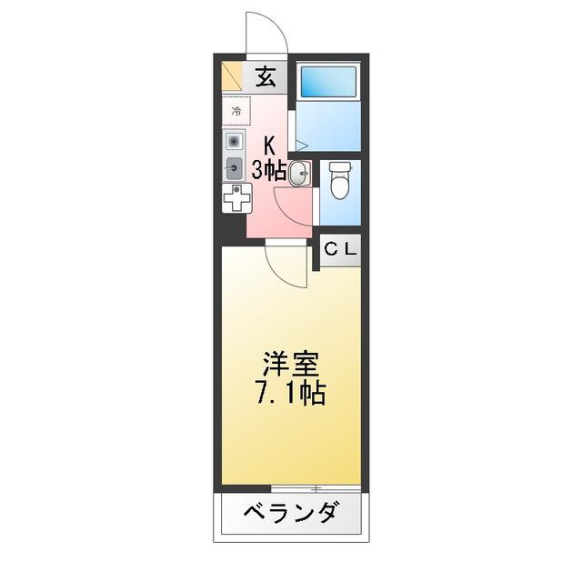 グランルーチェ金沢八景(1K/1階)の間取り写真