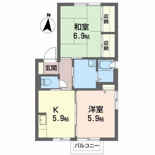 バローダM(2K/2階)の間取り写真