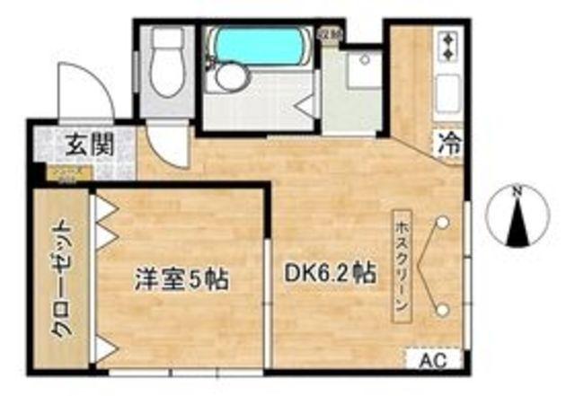 山王パレス(1DK/1階)の間取り写真