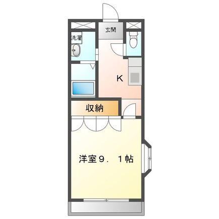 ベルファスト伯爵館(1K/2階)の間取り写真