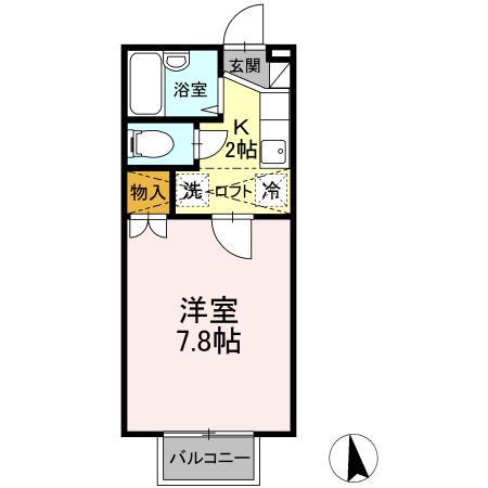 パセオステーブル泉中央(1K/2階)の間取り写真