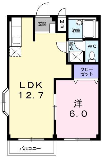 サンティア美輝A(1LDK/2階)の間取り写真