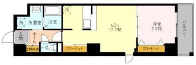 ノーブルヒルズ(1LDK/2階)の間取り写真