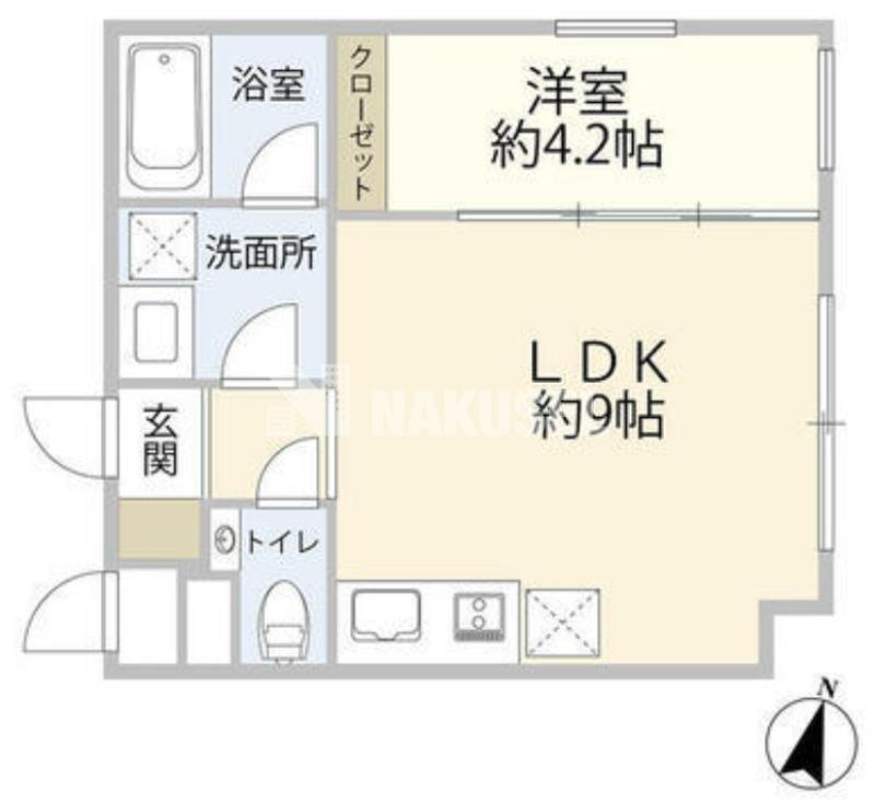 ベラ・カーサ大岡山(1LDK/1階)の間取り写真