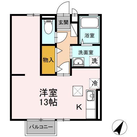 セジュールTOMO A棟(ワンルーム/1階)の間取り写真