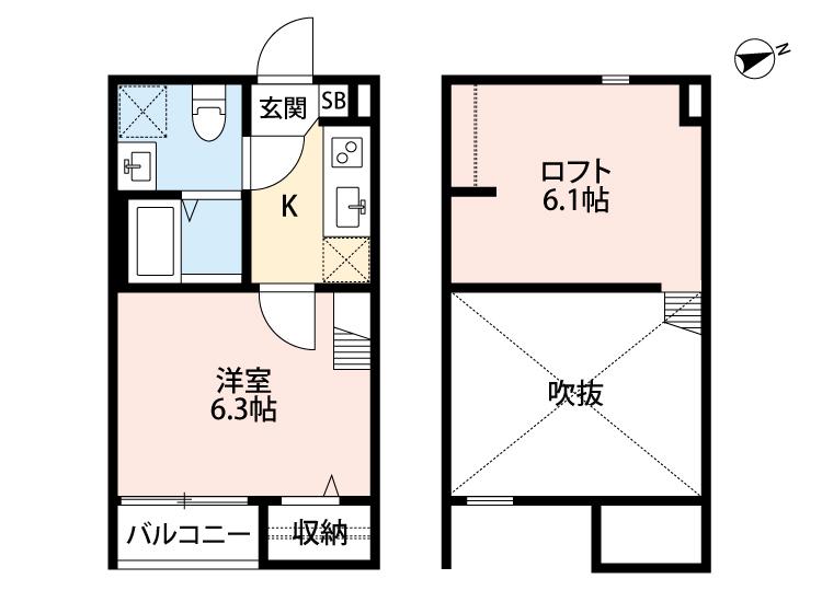 CHOROS(1K/1階)の間取り写真