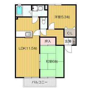 グッディ古都里(2LDK/1階)の間取り写真