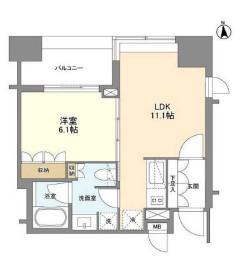 LASANTE麻布十番 ラサンテ麻布十番(1LDK/5階)の間取り写真