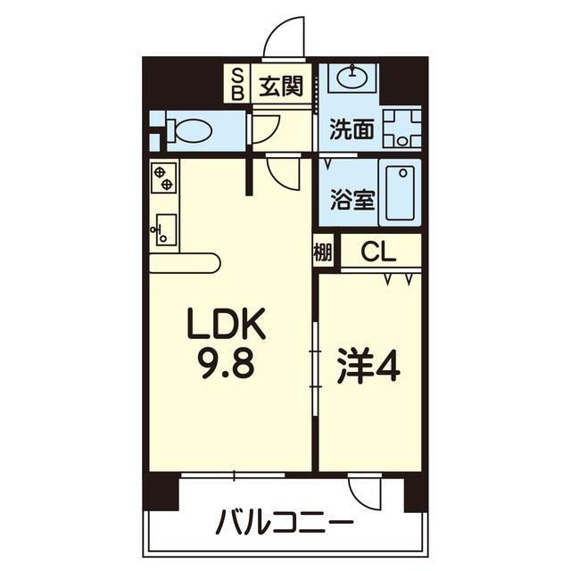 ライズ代継橋(1LDK/10階)の間取り写真