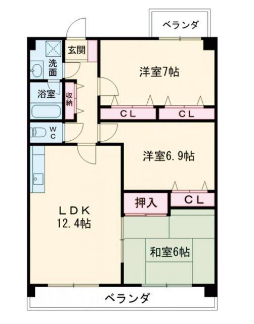 ルシオーレ(3LDK/3階)の間取り写真