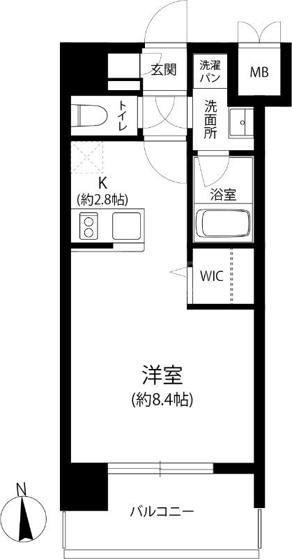 リフェスタ渡辺通(ワンルーム/4階)の間取り写真